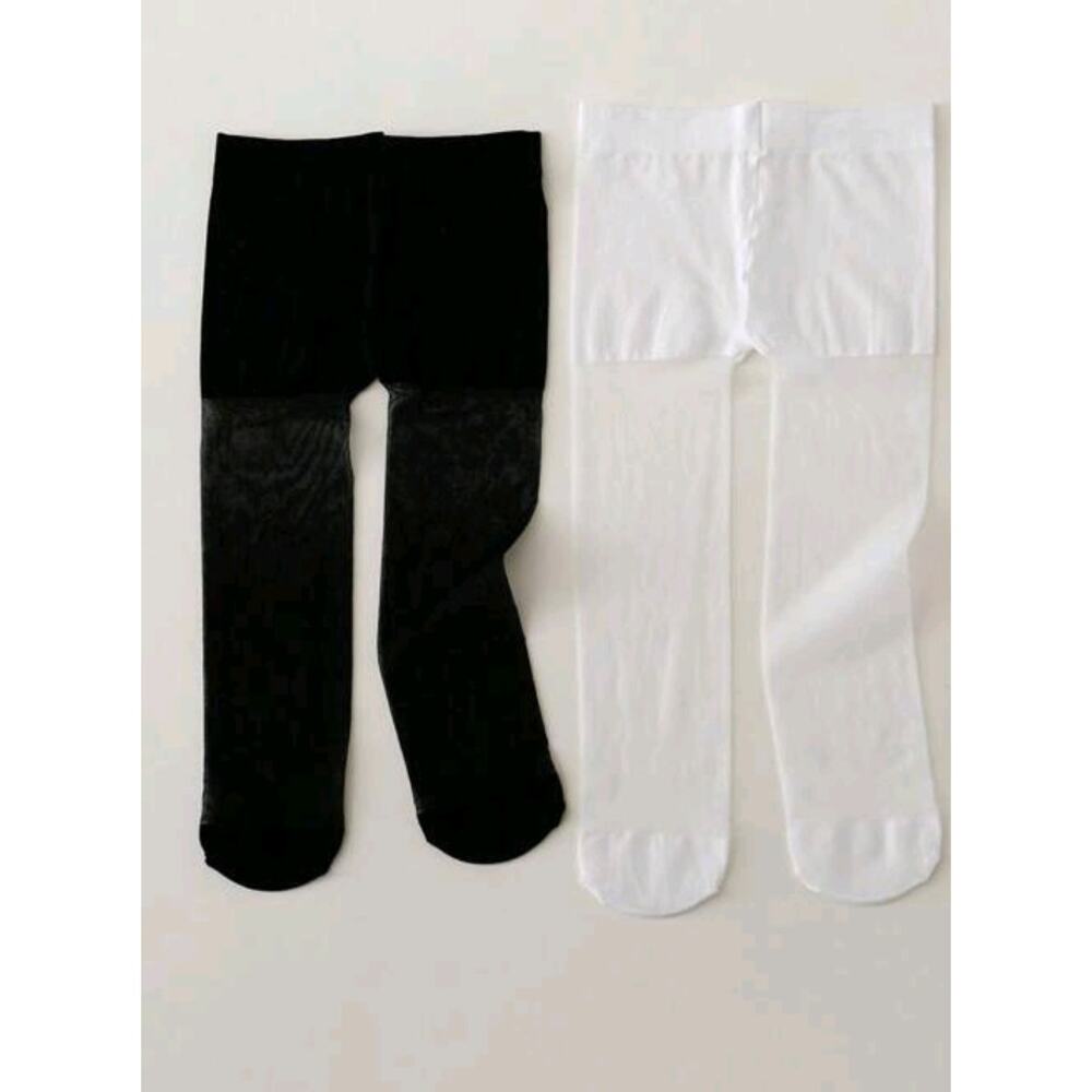 2 pieces baby girls tights ultra thin White and black 1-2Y‎